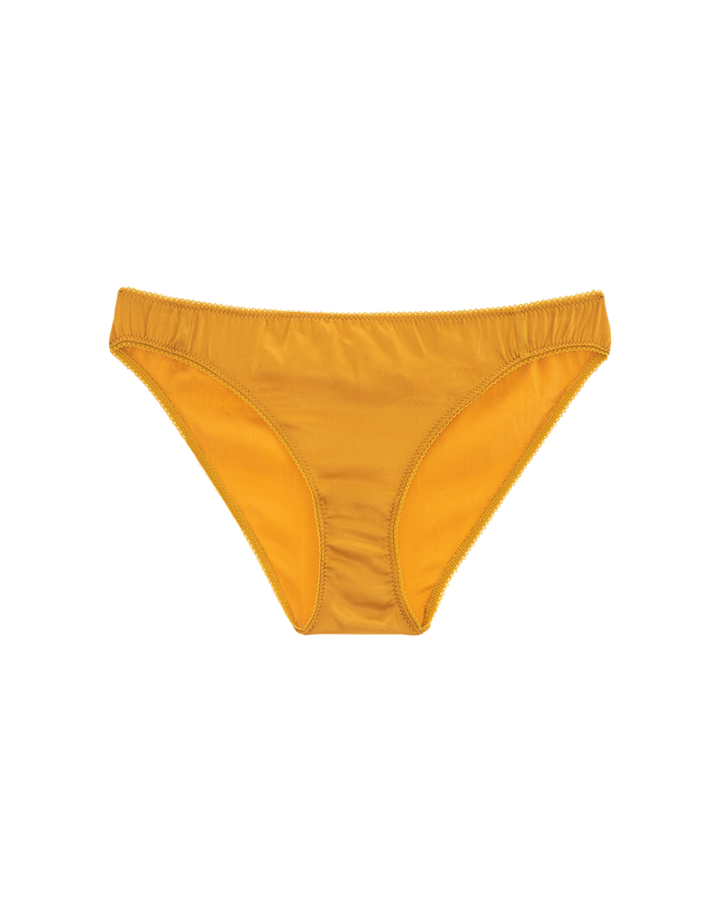The Gwyneth silk panty in gold.