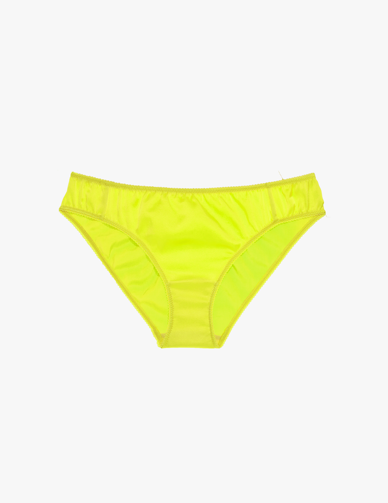 a fluorescent yellow silk panty by Araks