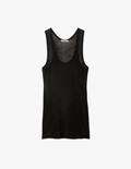 flat of black tank top