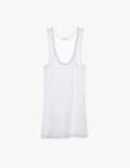 Flat of white cotton tank top