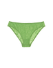 Flat image of green lace panty. 