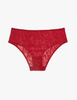 Flat of red lace hipster panty