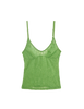 Flat image of green lace cami.