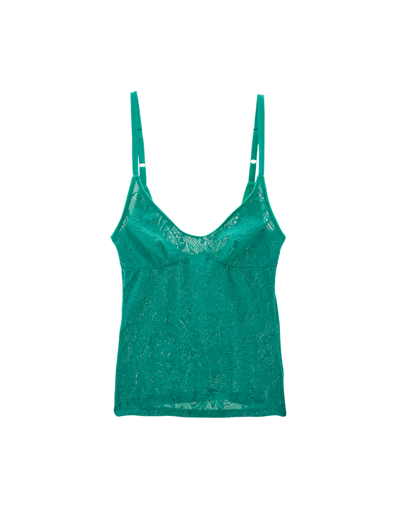 Flat of green lace cami top