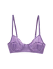 Flat image of purple underwire recycled cotton thong