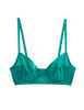 Flat image of green recycled organic cotton underwire bra