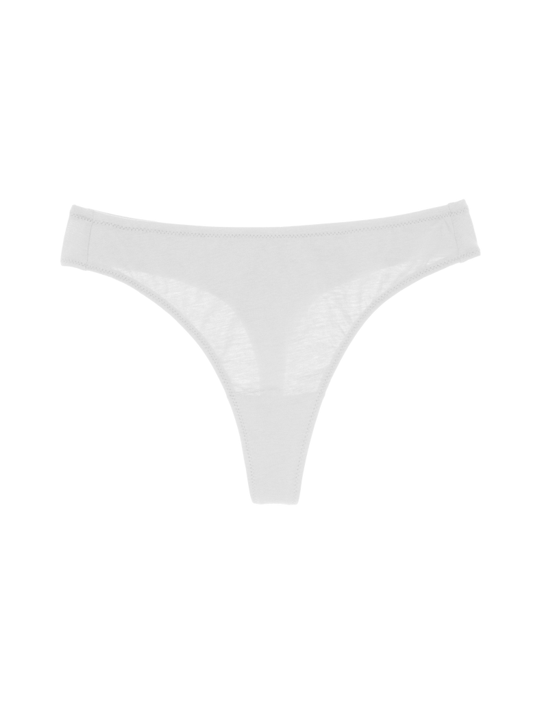 Flat of white cotton thong