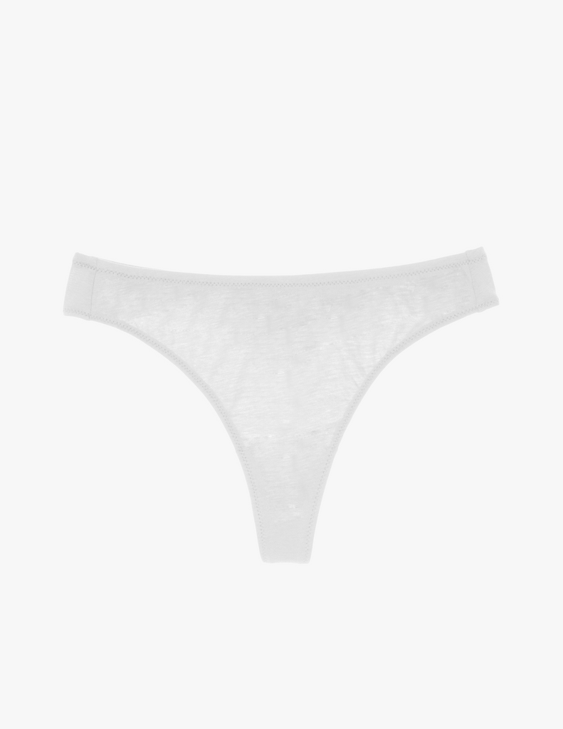 Flat of white cotton thong