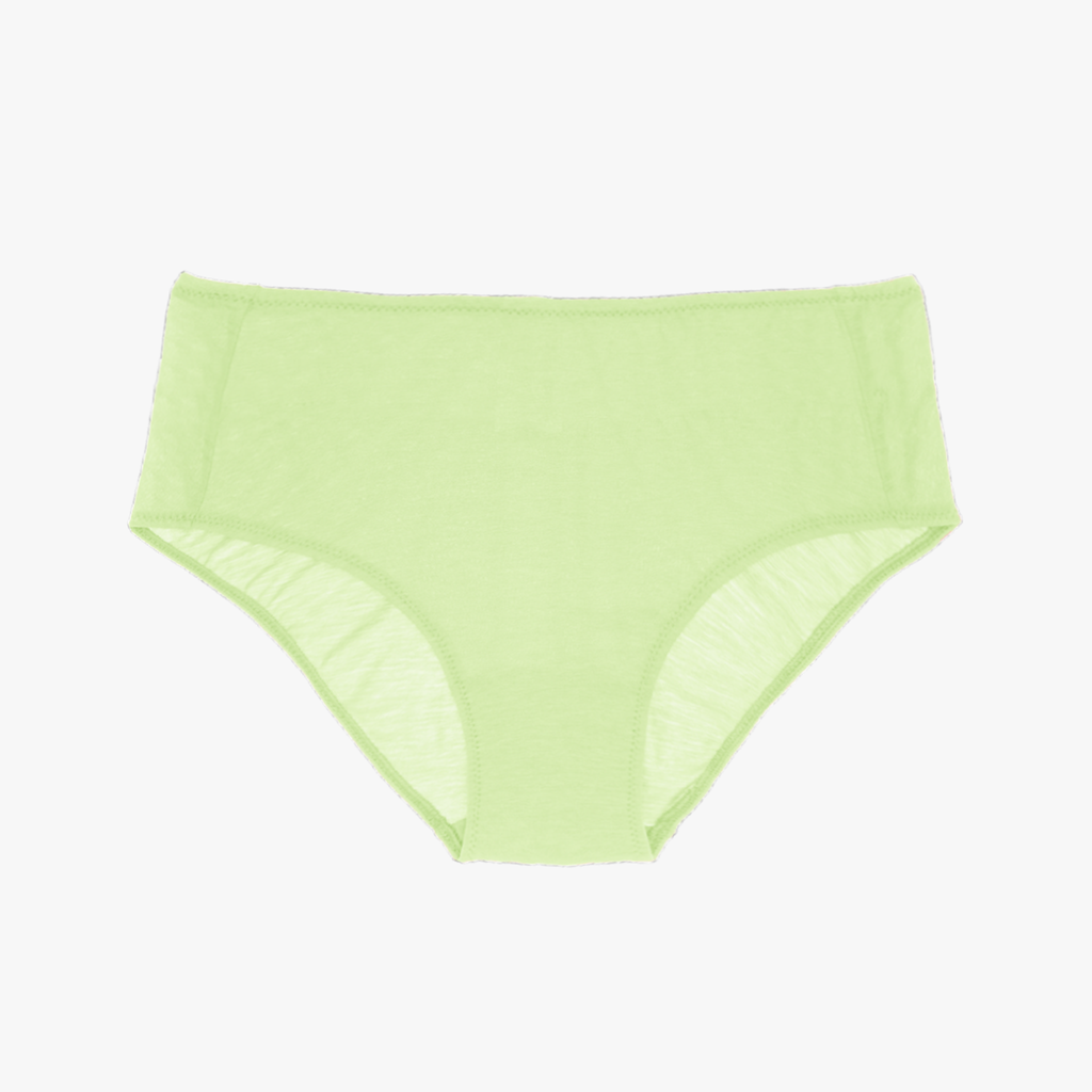 a light green mid rise panty