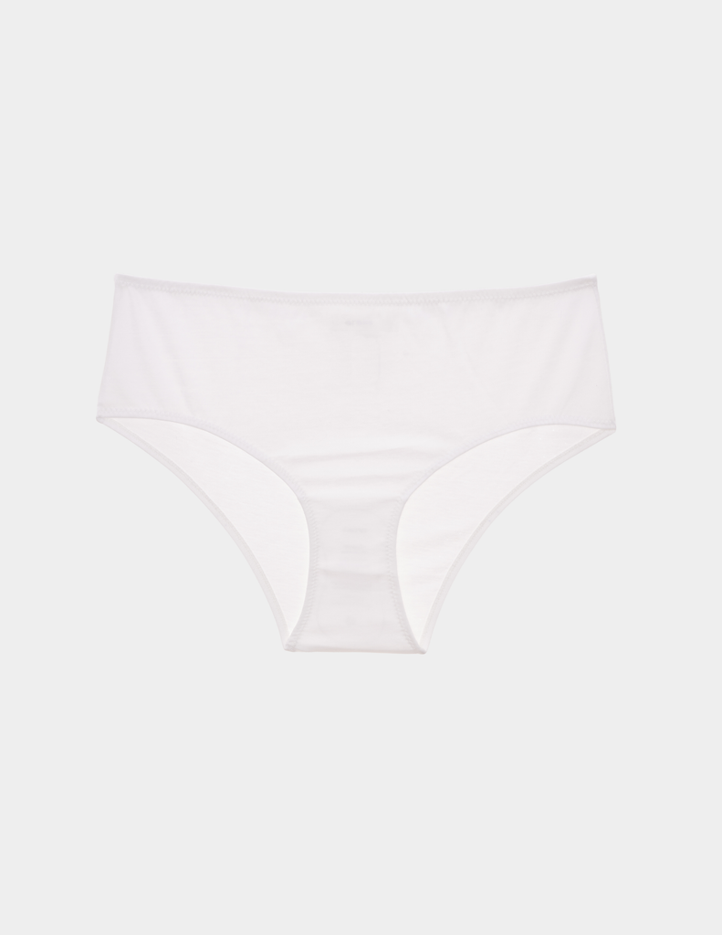 A cotton hipster panty in white