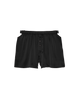 Flat image of silk black pajama shorts