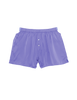 purple silk shorts