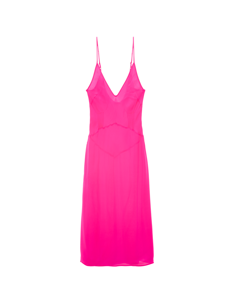 Flat image of hot pink slip dress