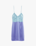 light blue and periwinkle silk slip