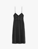 flat of black silk slip 