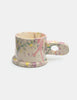 Mug with Peter Shire painting, pink and grey