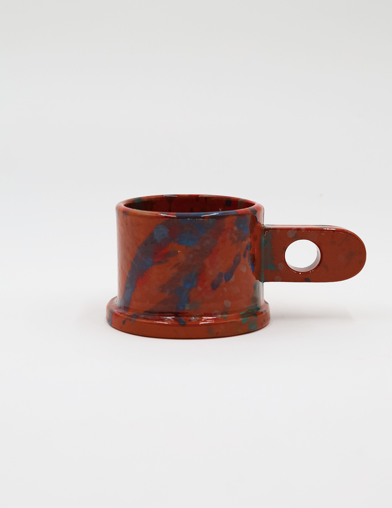 Brown and Yellow Splatter Mug By Peter Shire