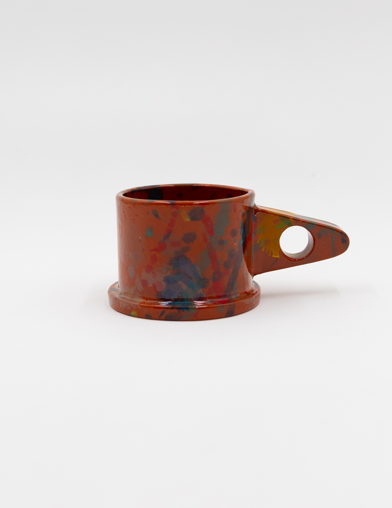 Brown and Yellow Splatter Mug By Peter Shire