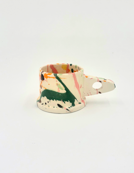 Pink and Orange Splatter Mug by Peter Shire
