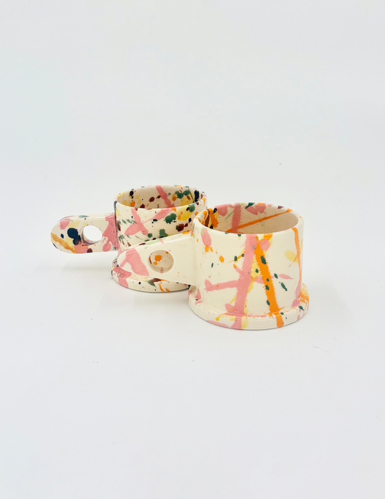 Pink and Orange Splatter Mug by Peter Shire