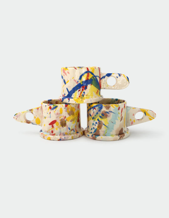 Yellow Splatter Mug by Peter Shire