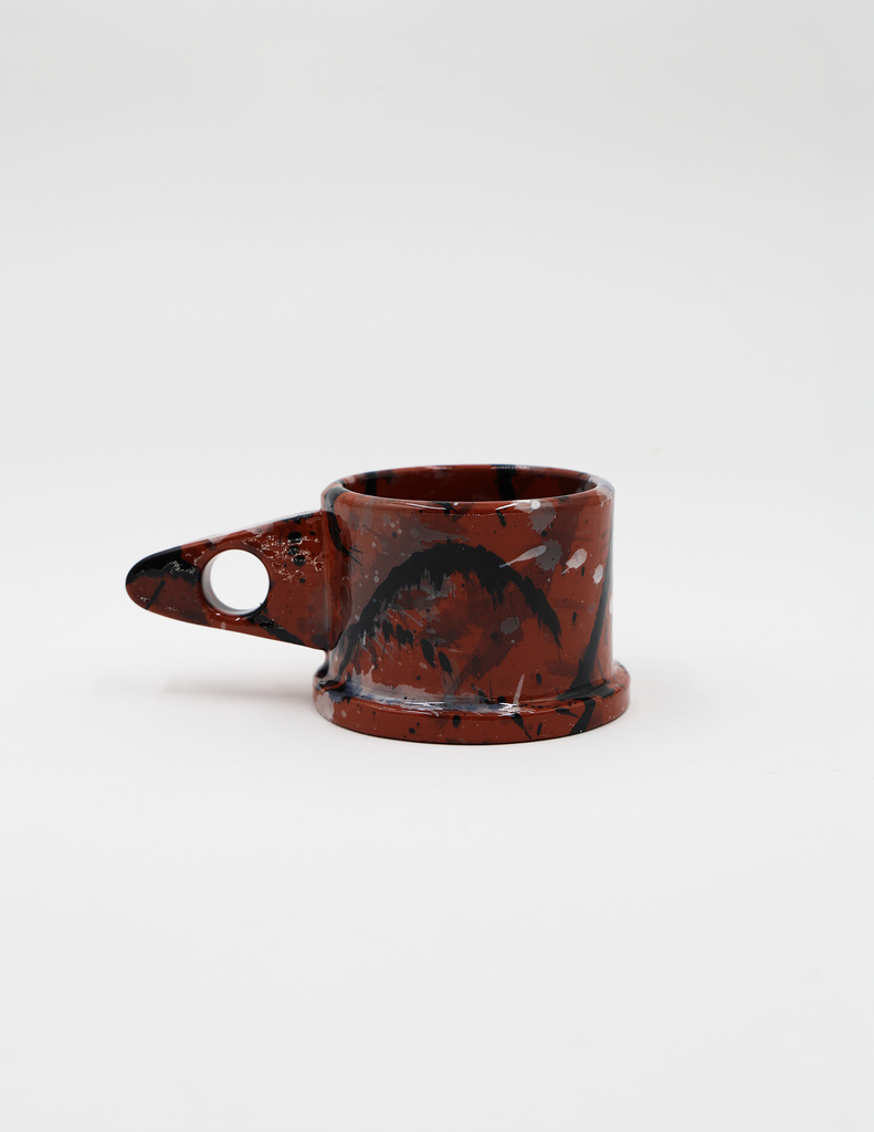 Brown and Grey Splatter Mug by Peter Shire