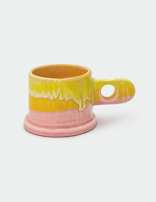 Yellow and Pink Double Dip Mug by Peter Shire
