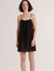 a model in the black 100% cotton voile sarra slip