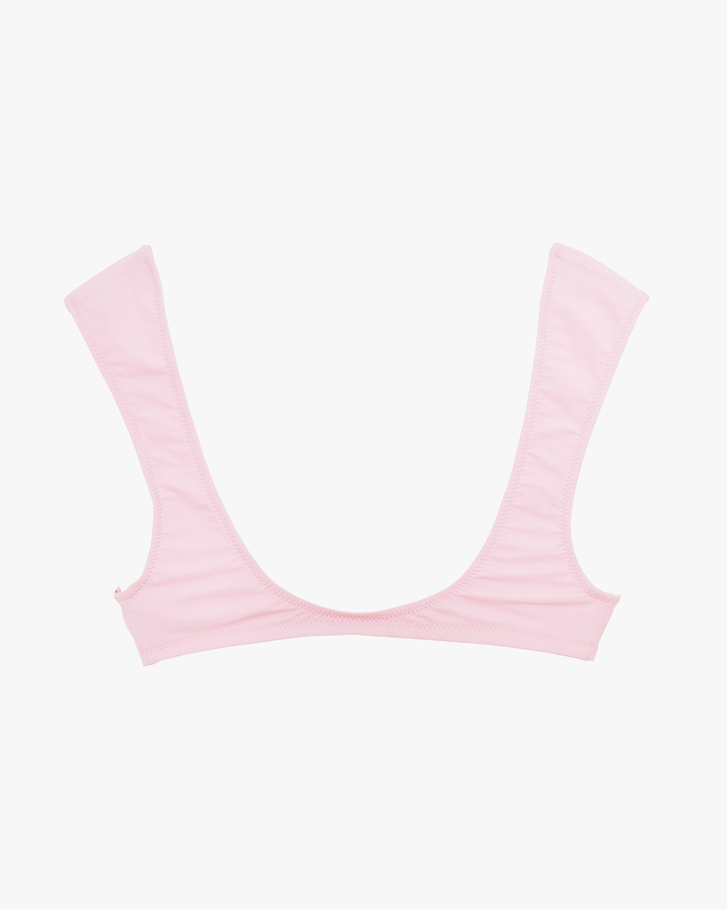 back of pink cap sleeve bikini top by Araks