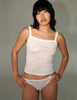 woman in white cotton tank and panty