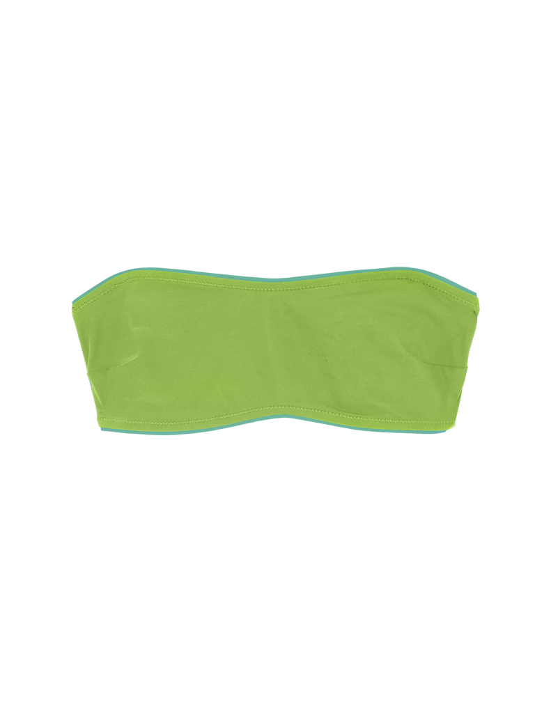 Flat image of green bandeau bikini top