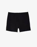 Black swim short with white piping