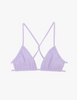 flat lay of purple string bikini from the front