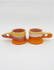 Peter Shire one of a kind sculptural mugs in orange