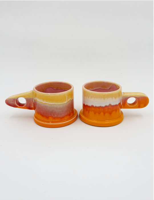 Orange and Pink Dip Mug by Peter Shire