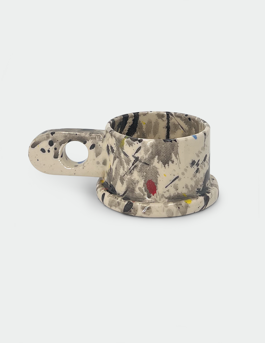 Black and White Splattered Mug by Peter Shire