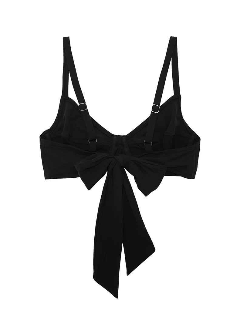 Picture of Yelena bikini top in black. 