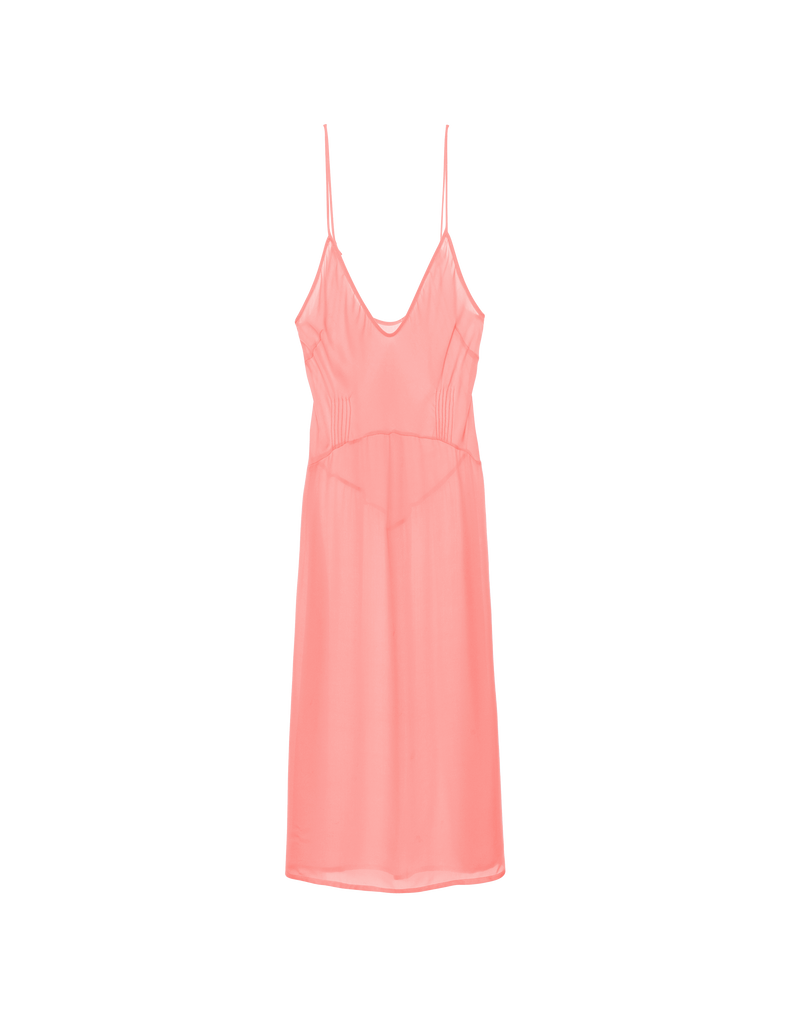 Cameo Pink Silk Cadel Slip Dress