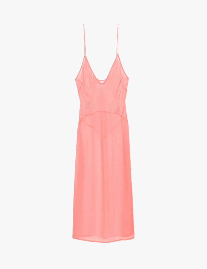 Cameo Pink Silk Cadel Slip Dress