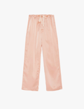  Nude silk pajama pants with a cotton twill tape drawstring.