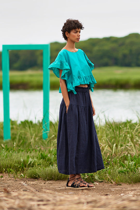 ~ Yalitha Top Viridian ~ Ulya Skirt Midnight