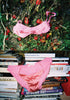 Garden displays pink bralette and books displays matching panty