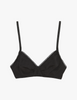 black wireless organic cotton bralette with black trim by Araks