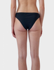 Back shot of woman wearing black bikini bottom