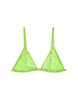 green lace triangle bra