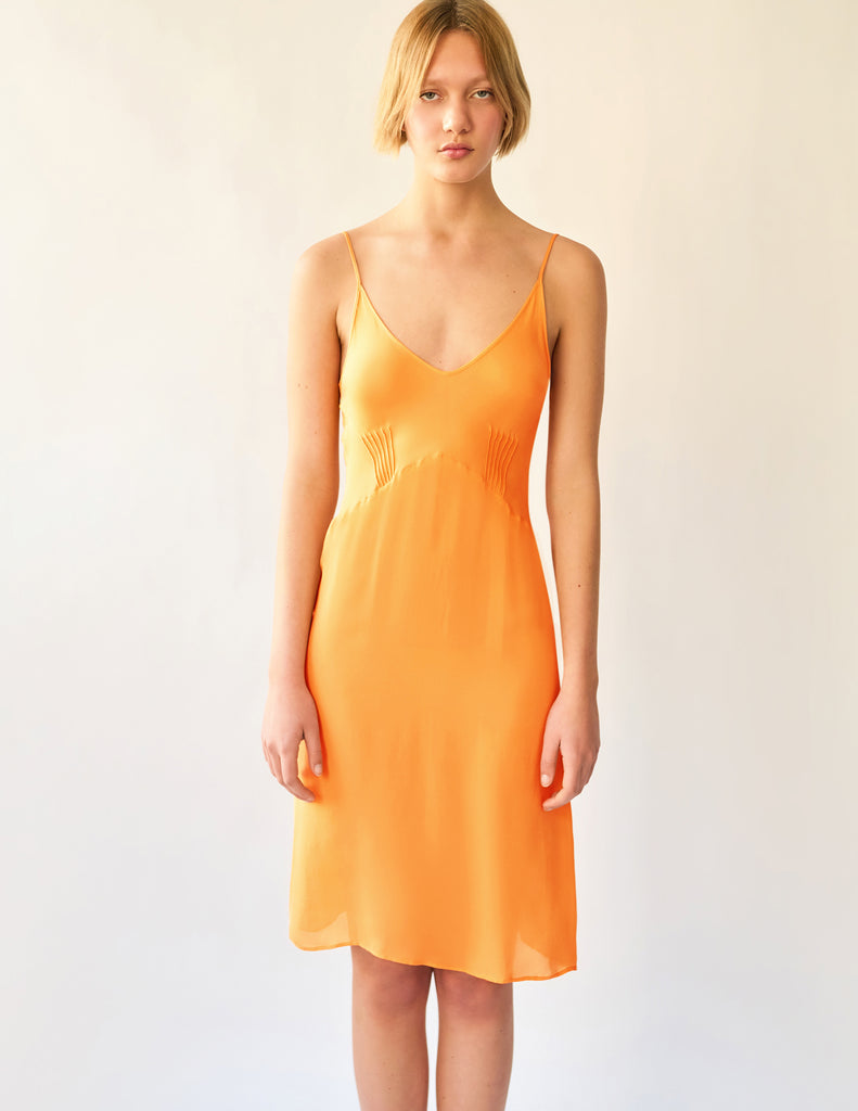 front shot of orange dress