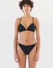 front view image of women in black string bikini top and matching bottom by Araks