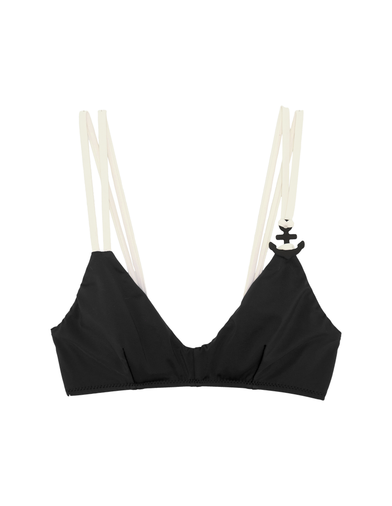 black bikini top with anchor detail by Araks