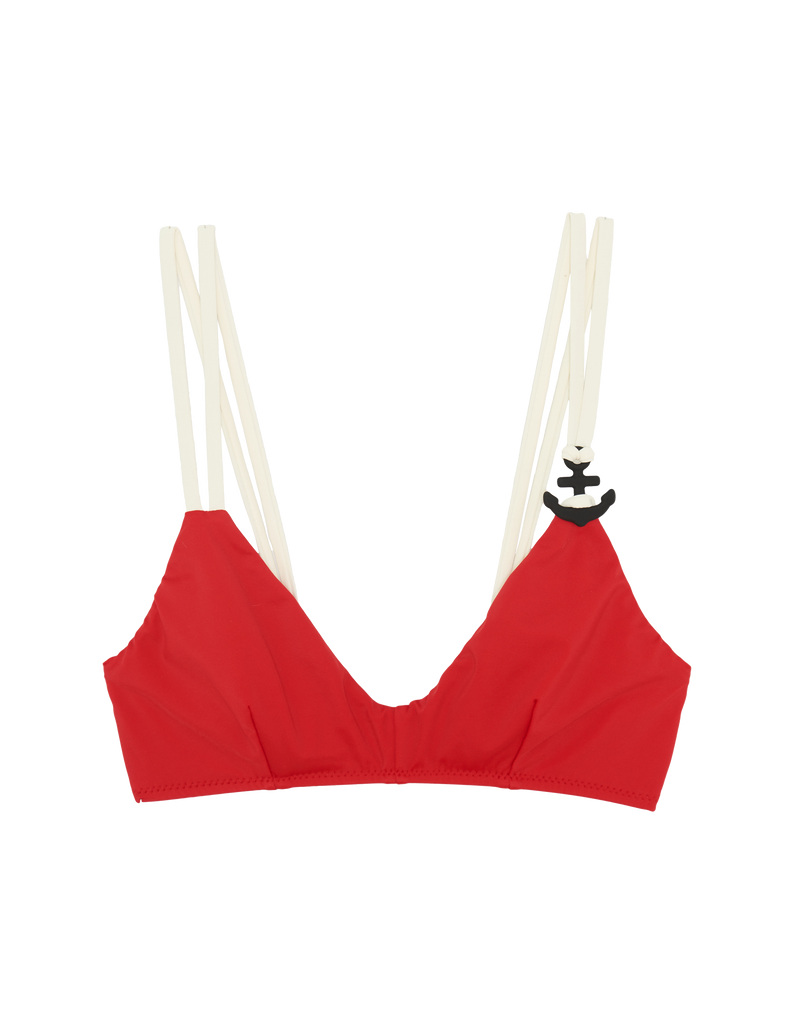 red bikini top with anchor detail by Araks