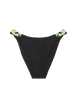 black bikini bottom with white, green, blue and black straps by Araks